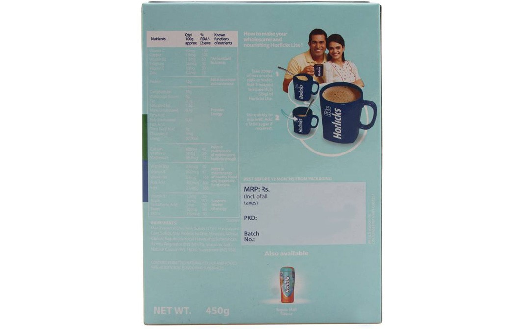 Lite Horlicks Badam Flavour    Box  450 grams